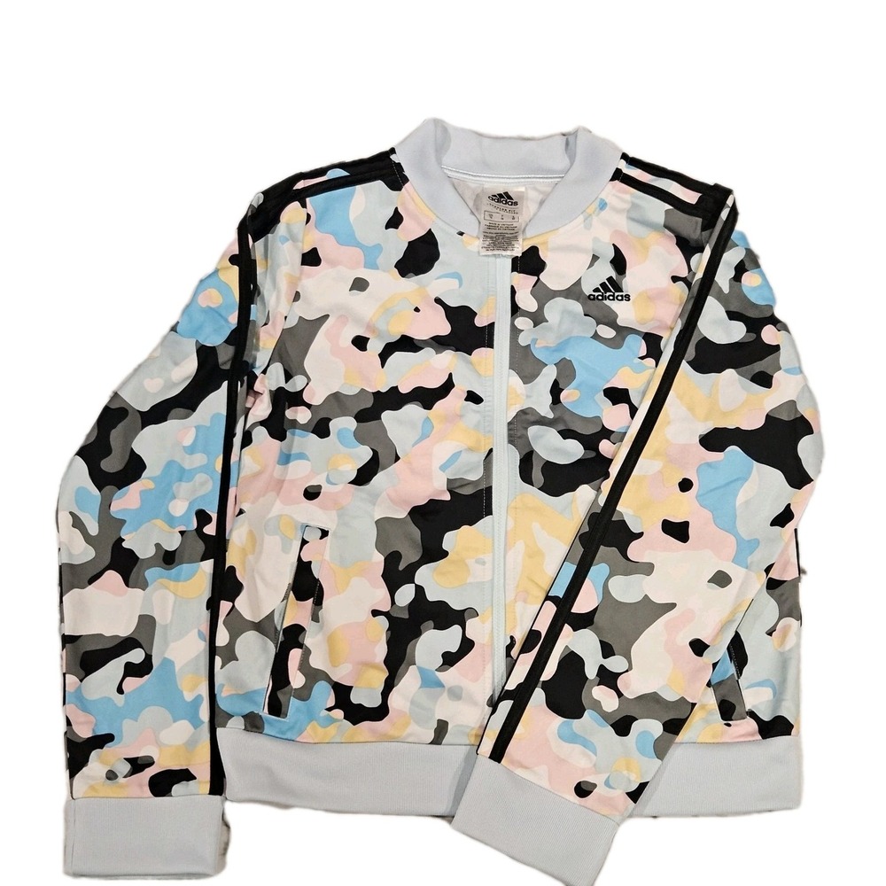 Adidas Girls Zip-Up Jacket – Youth XL (16) – Pastel Camo‎ Print